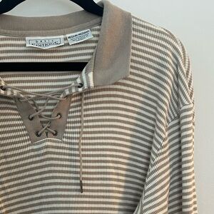 Y2K vintage Lace-Up collared Top